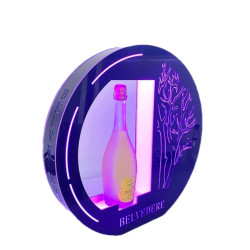 Custom Design Clear Mounted Led Lighted Color Changing Acrylic Beer Display For Bar Led Liquor Bottle Display Stand