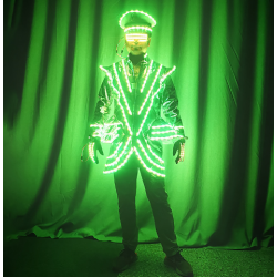 NEW Full Color LED Suit Costumes Clothes Lights Luminous Stage Dance Performance Show Growing Light Up Armor for Night Club