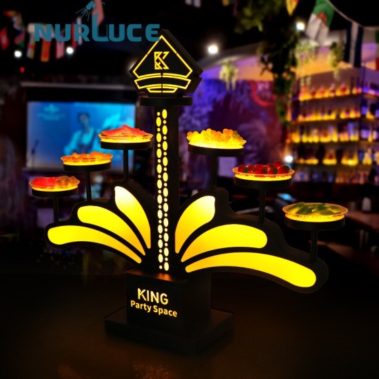 Customized Nightclub Bar LED Promotional Supplies LED Bar Fruit Tray Bar lotus light fruit tray flower Fugui fruit tray rack led creative multi-layer special fruit tray