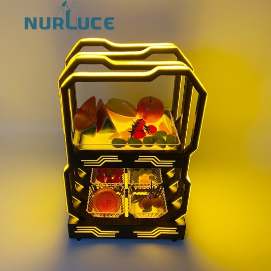 Customized Nightclub Bar LED Promotional Supplies LED Bar Fruit Tray Heart shape LED Luminous Fruit Vegetable serving tray LED glowing fruit plate restaurant hotel wedding party bar nightclubs