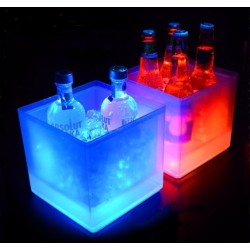 Custom Wholesale Acrylic Beer Wine Drinks Ice Box Acrylic Ice Buckets with led