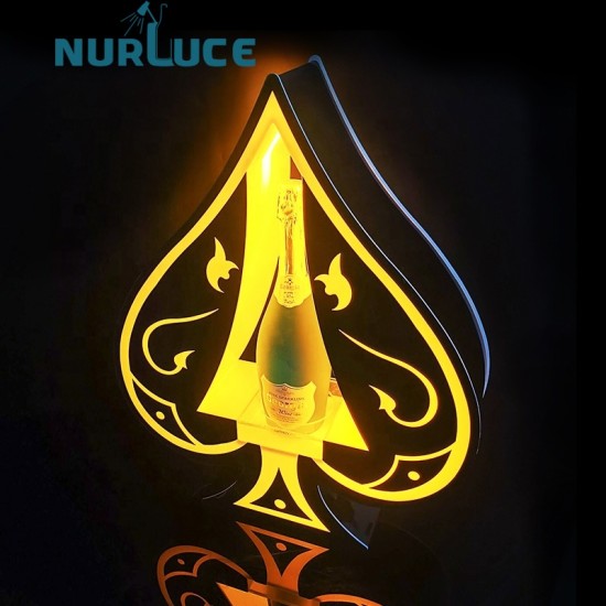 Customized Nightclub Bar LED Promotional Supplies LED Bottle Glorifier Bar Ace of Spades LED Champagne Display Holder Bar KTV party lounge night club wine bracket Glowing stand Wine base Display rack
