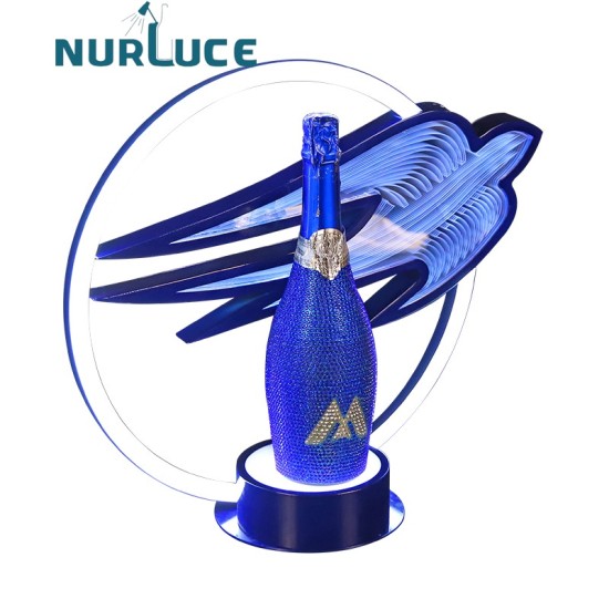 Customized Nightclub Bar LED Promotional Supplies LED Bottle Glorifier Custom Grey Goose Swallow LED white liquor Holder Display racks bottles Presenter wine Decoration Presenter for Bar KTV