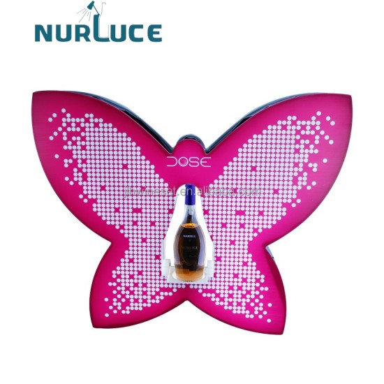 Customized Nightclub Bar LED Promotional Supplies LED Bottle Glorifier Customized Creative LED Acrylic Butterfly wine holder bottle Presenter decoration glorifier display racks