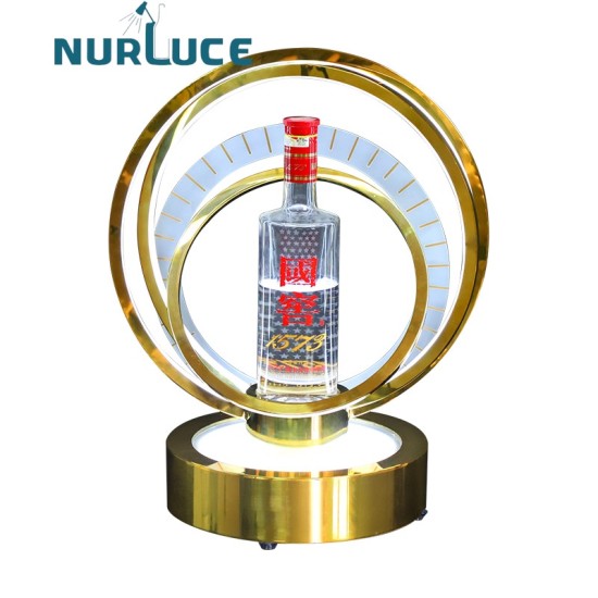 Customized Nightclub Bar LED Promotional Supplies LED Bottle Glorifier New metal ring wine seat LED white liquor Holder Display racks bottles Presenter wine Decoration Glorifier for Bar KTV