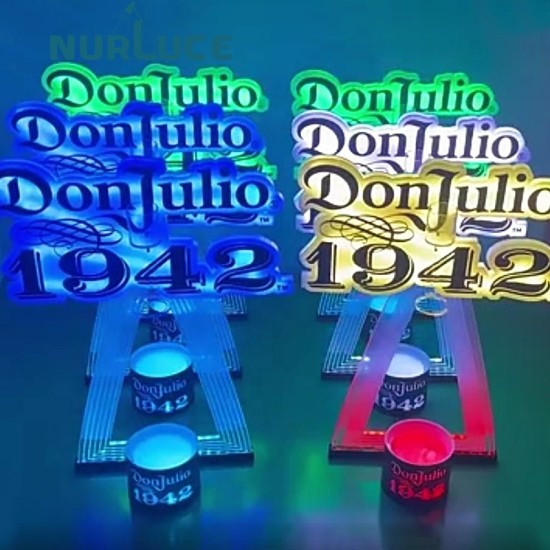 Customized Nightclub Bar LED Promotional Supplies LED Bottle Glorifier Night Clup Acrylic Display Bottle Presenter Vip Tequila Rechargeable DON 1942 Led Marqueen Sign For Bar