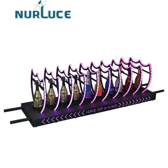 Customized Nightclub Bar LED Promotional Supplies LED Bottle Glorifier Nightclub LED Airplane Champagne Carrier LED Holder Wine Display Stand Bottle Service Presenter