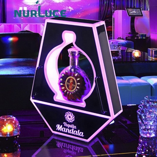 Customized Nightclub Bar LED Promotional Supplies LED Bottle Glorifier supplier Acrylic LED Bottle Presenter Carrier Glorifier Display shield VIP LED champagne light stand rack for night club