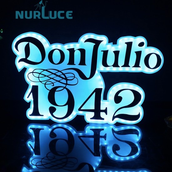 Customized Nightclub Bar LED Promotional Supplies LED Bottle Presenter OEM rechargeable acrylic Donjulio LED marquee sign 1942 bottle presenter sign for Nightclub Party Lounge Bar