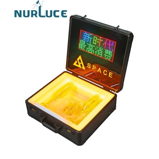 Customized Nightclub Bar LED Promotional Supplies LED Briefcase Customized bar nightclub supplies LED champagne bottle VIP cup holder collection suitcase glorifier Plastic Wine box Carry Case