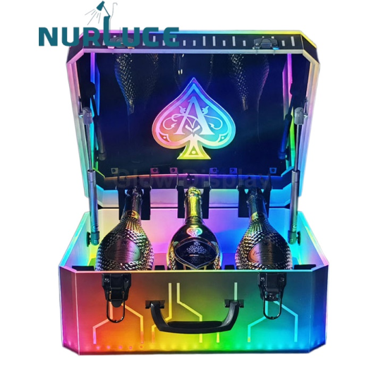 Customized Nightclub Bar LED Promotional Supplies LED Briefcase Hot Sale Rechargeable Acrylic LED bottle Glorifier Display VIP Bottle Presenter