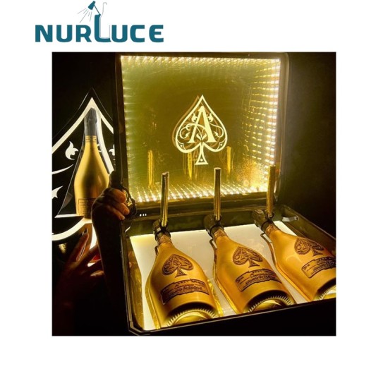 Customized Nightclub Bar LED Promotional Supplies LED Briefcase Hot sale Night Club Durable Quality Acrylic Ace Of Spade Led Bottle Presenter