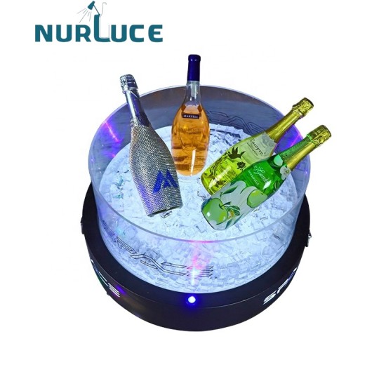 Customized Nightclub Bar LED Promotional Supplies LED Ice Bucket OEM custom large rechargeable light up painting laser metal led ice bucket champagne wine beer bottles display rack