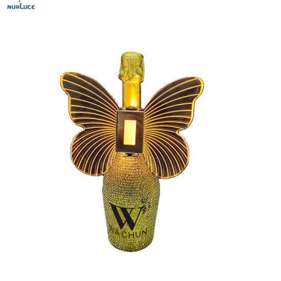 Customized Nightclub Bar LED Promotional Supplies LED Sparkler Aluminum Alloy acrylic butterfly wings LED strobe baton Recharge LED sparkler light Champagne cover light for nightclub bar