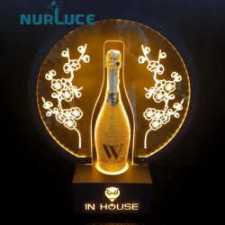 Customized Perrier-Jouët Led Single Liquor Rack Holder Display BOTTLE PRESENTER For Bar Nightclub LED Bottle Glorifier Bottle Display