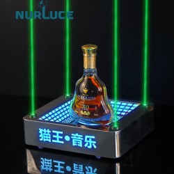 Customized logo display decor led light bottle presenter nightclub KTV wine rack bottle presente
