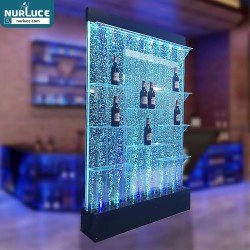 Factory Price Custom Acrylic Water Bubble Wall led light Screens and Room Dividers With Bar Shelves For Bar Decor
