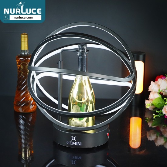 Customized Nightclub Bar LED Promotional Supplies LED Bottle Cage Nightclub Bar Supplies Cage Shape Led VIP Wine Champagne Whisky Bottle Presenter Bottle Display Holder Glorifier Display Rack