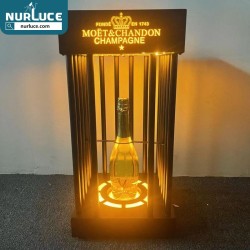 OEM acrylic LED bird cage champagne customized logo VIP bottle presenter glorifier display for Night Club Lounge