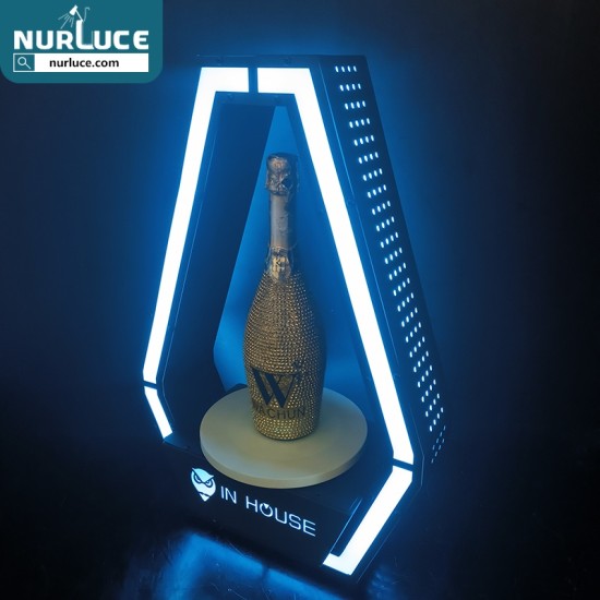 Customized Nightclub Bar LED Promotional Supplies LED Bottle Glorifier Custom logo Metal high quality RGB champagne Suitcase glorifier bottle Presenter LED for Night Club