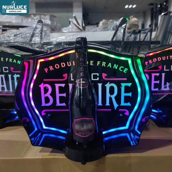 Customized Nightclub Bar LED Promotional Supplies LED Bottle Presenter LED Acrylic Display Holder Service Tray and Bottle Glorifier for Brand Champagne and Vodka Ice Buckets for Luxury Cocktails