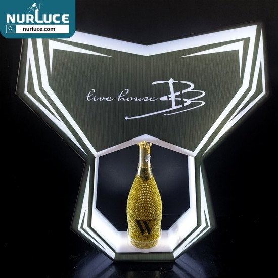 Customized Nightclub Bar LED Promotional Supplies LED Bottle Presenter Luminous wine holder LED base bar display rack Diamond molding night KTV special-shaped wine bracket