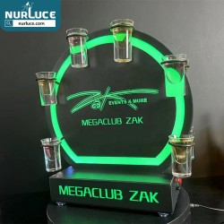 NEW Rechargeable built-in battery Acrylic Shot Glass led serving tray for shot glasses