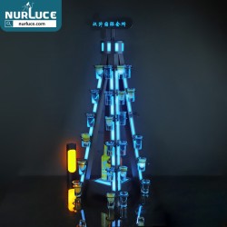 X990 Acrylic LED wine glass display rack, 72 hole cocktail glass rechargeable and luminous tray nightclub display