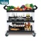 Commercial Plastic Service Cart Food Serving Trolley  Black/Gray Color Plastic Food Serving Trolley for Restaurant