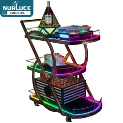 Hotel Restaurant Home Kitchen Trolley Luxury Vintage Gold Metal Iron Wine Drink Food Tea Serving Bar Cart