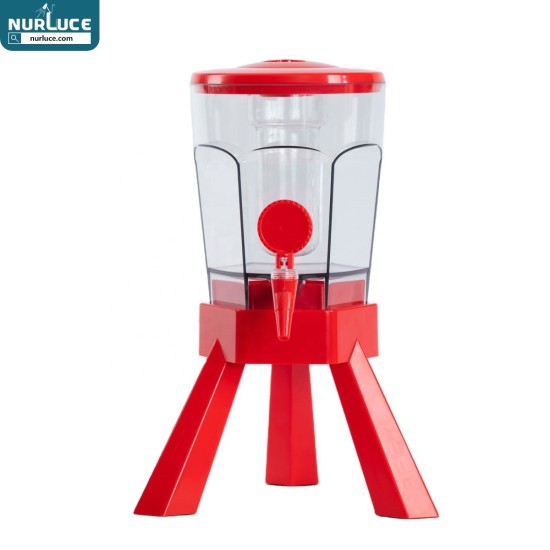 Customized Nightclub Bar LED Promotional Supplies LED Drink Tower Food Grade bar restaurant Plastic anti-fall 3L Beer buckets Tower cool Wine Barrel Drink Dispenser for whiskey Beer Fruit Juice