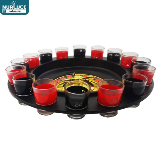 Nurluce Beer Pressure Games YIZHI Drinking Games Set Adult Party With Glass Shots Adult Buzzed Game Drinker 16 Shot Russian Roulette Spinning Game Set