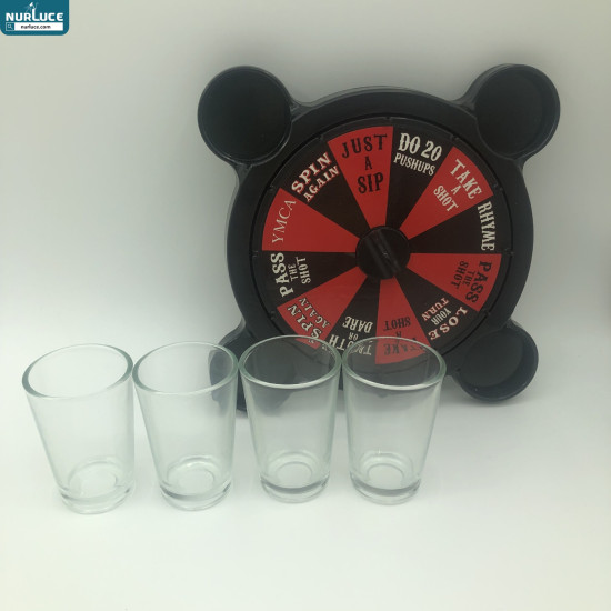 Nurluce Beer Pressure Games Unique Party  Drinking Shot Games Drinking Roulette Board Game Set With 4 Shot Glasses Party Bar Drinking Games