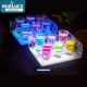 Customized Nightclub Bar LED Promotional Supplies LED Shot Tray LED Luminous Rechargeable Cup Holder Acrylic Lighted 12 Glasses Cocktail Display Stand VIP Nightclub Shot Glass Service Tray