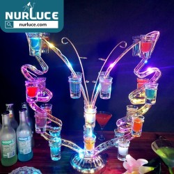 Led Wine Glass Display Tray for Bar Nightclub VIP Service Colorful Shot Glass Cocktail Glass Display Holder
