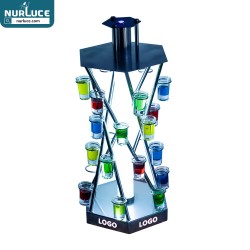 New coming LED Luminous Rechargeable Short Glass Holder Acrylic Lighted Cocktail Stand Nightclub Party Shot Glass Stand