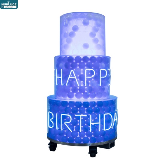 Customized Nightclub Bar LED Promotional Supplies LED Cake Stand Custom LED Happy Birthday Cake Cart - Luminous Display for Christmas, Weddings & Celebrations | Perfect for Events & Parties