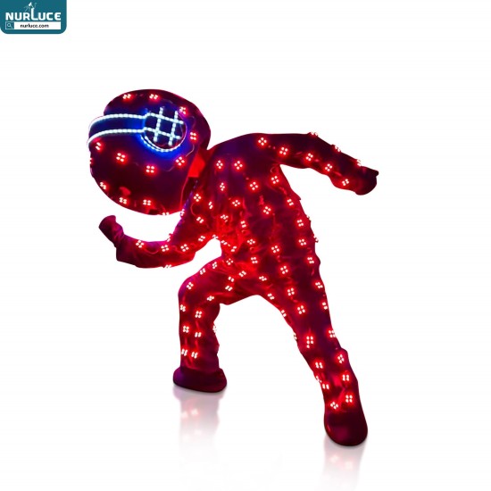 Customized Nightclub Bar LED Promotional Supplies LED Suits Halloween LED Robot Costume - Glowing Dance Suit for Nightclub Party Shows Rechargeable LED Dance Costume for Event Performances