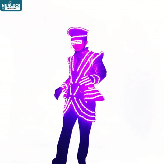 Customized Nightclub Bar LED Promotional Supplies LED Suits Party Show LED Robot Costume - Adult Stage Dancer Performance Wear with Luminous LED Design, Perfect for Dance Shows, Festivals