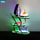 Nurluce LED Bar Serving Cart Custom LED Bar Snack Cart Illuminated Cake Display Trolley for Bars Weddings & Parties Serving Trays for Events & Celebrations