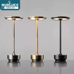 Rechargeable led table lamps modern gold hotel dining bar desk light bedside wireless Restaurant Decorative Manicure night light