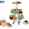 3 Tier Clear Square Cupcake Stand Premium Acrylic Cake Tower Display Holder With LED Light String For Wedding Birthday Party