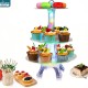 Customized Nightclub Bar LED Promotional Supplies LED Cake Stand 3 Tier Clear Square Cupcake Stand Premium Acrylic Cake Tower Display Holder With LED Light String For Wedding Birthday Party