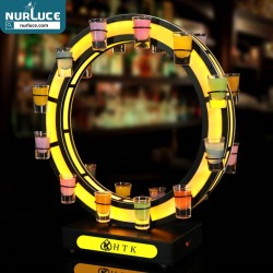 Rechargeable Bar Ferris wheel LED Shot Glasses Display Holder Stand VIP Shot Glass Tray LED Bottle Presenter Glorifier