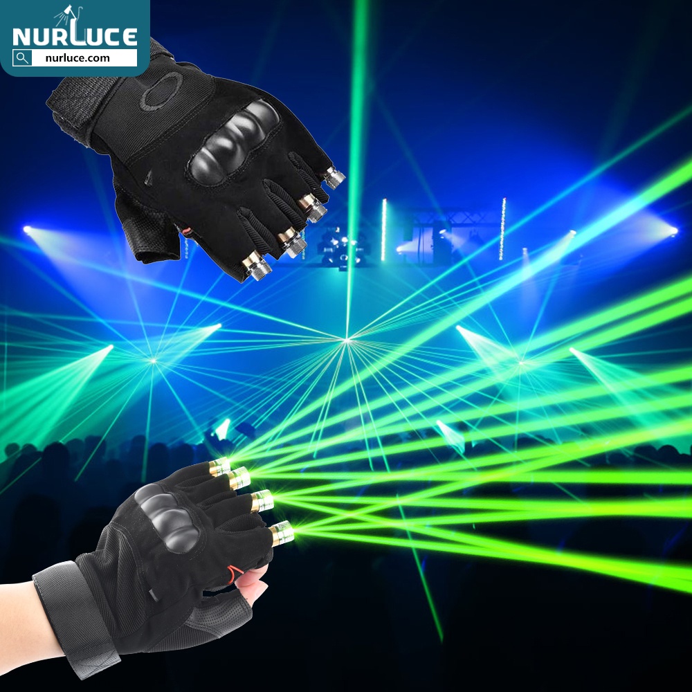 Rgb Rave Nurluce LED Gloves RGB LED Glow Gloves DJ Disco Multi-line 4 Heads Beam ...