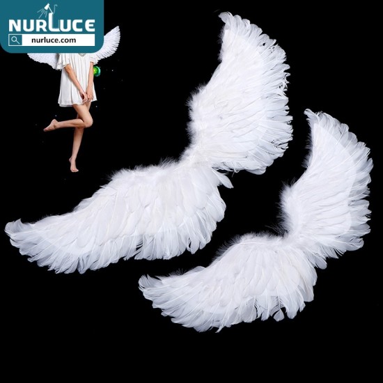 Customized Nightclub Bar LED Promotional Supplies LED Wings Kids Adult Party Swallow White Angel Feather Wings Halo Magic Wands Cosplay Elastic Straps Wedding Halloween Christmas Birthday