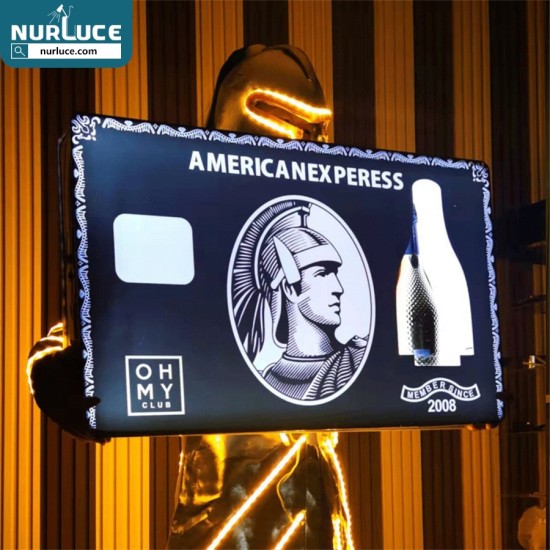 Customized Nightclub Bar LED Promotional Supplies LED Bottle Presenter Black Card Bottle Presenter VIP Bottle Service Amercia Express Delivery Presenter Bottle Glorifier for Night Club Bar Decor