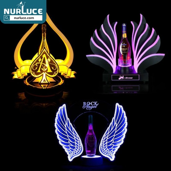 Customized Nightclub Bar LED Promotional Supplies LED Bottle Presenter RGB Light Up Acrylic Champagne Wine LED Illuminated Bottle Glorifier Display Stand Champagne VIP Presenter Bottle Glorifier