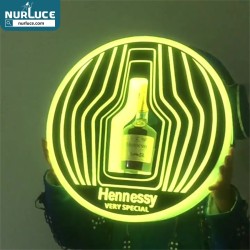 Round Stripe  Acrylic LED Wine LED Bottle Display Racks Lighted Bottle Presenter LED Bottle Glorifier VIP Bottle Carrier