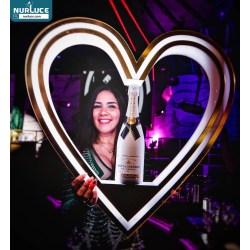 Rechargeable Nightclub Party Heart Shaped LED Champagne Bottle Presenter Bottles Glorifier Lighted